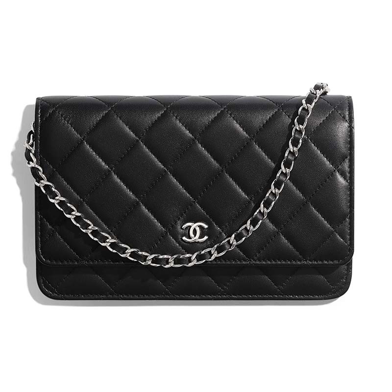 Chanel Women Classic Wallet On Chain Lambskin Leather-Black
