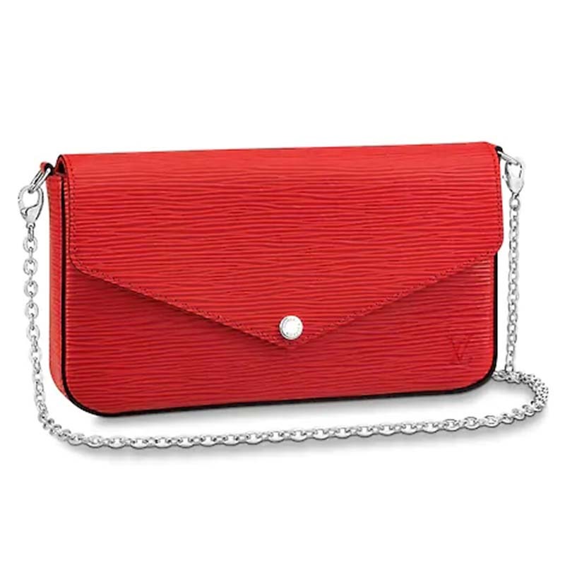 Louis Vuitton LV Women Félicie Pochette in Emblematic Epi Leather Red